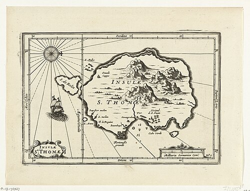 Mapa wyspy São Tomé z 1602 roku