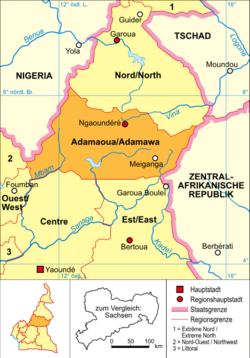 Kamerun - mapa polityczna (Adamaoua)