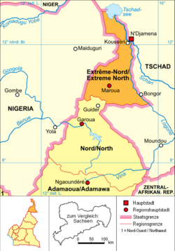 Kamerun - Mapa polityczna - Skrajne północy
