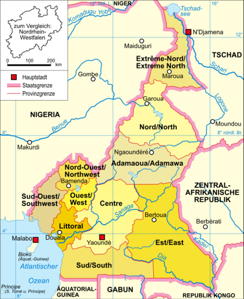 Kamerun - Mapa polityczna