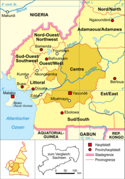 Kamerun - Mapa polityczna