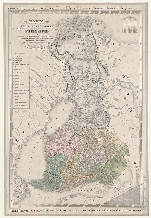 Mapa Wielkiego Księstwa Finlandii