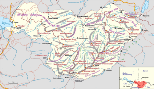 Mapa Alp Allgäu