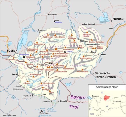 Mapa Alp Ammergauer