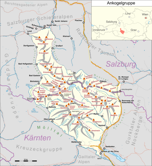 Mapa grupy Ankogel