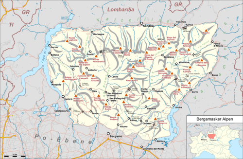 Mapa Gór Bergamskich
