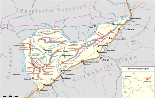 Mapa Alp Brandenberga