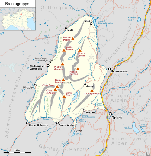 Mapa grupy Brenta