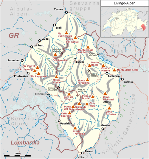 Mapa Alp Livinijskich