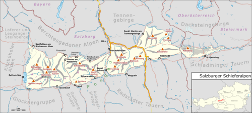 Mapa Salzburskie Alpy Łupkowe
