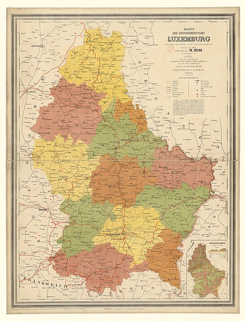 Mapa Wielkiego Księstwa Luksemburga 1:70000