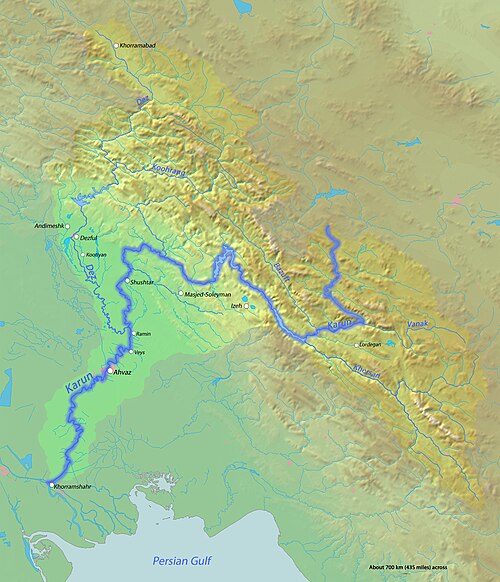 Mapa rzeki Karun końcowa