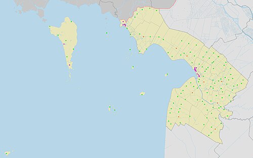 Mapa powiatów Kiengiang