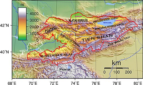 Mapa Kirgistanu