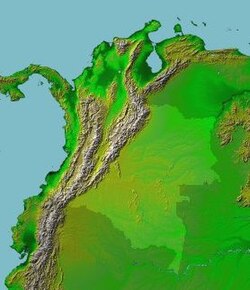 Kolumbia - relif