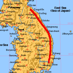 Góry Taebaek - mapa lokalna