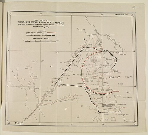 Mapa Kuwejtu z 1925 roku