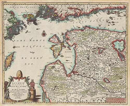 Livonia z granicami Kurlandii i Finlandii
