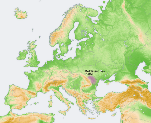 Mapa położenia Płaskowyżu Mołdawskiego