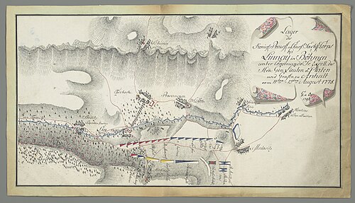 Obóz korpusu pruskiego i saskiego w Línej w Czechach, 1778