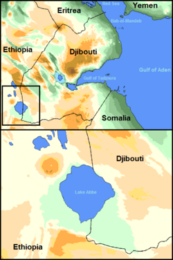 Mapa jeziora Abbé