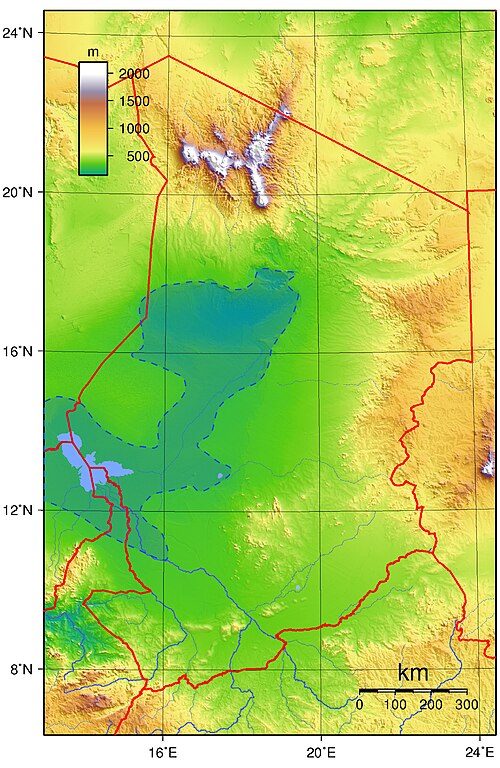 Topografia megajeziorza Czad