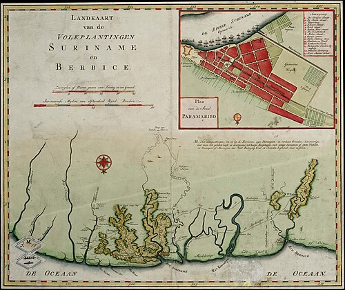 Mapa kolonii Surinamu i Berbice (1767)