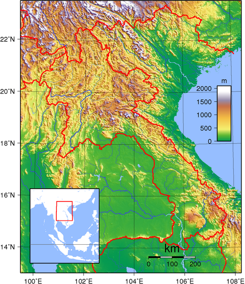 Topografia Laosu