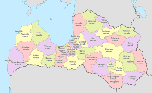 Okręgi Łotwy 2025
