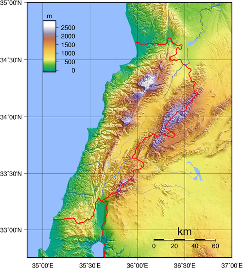 Topografia Libanu