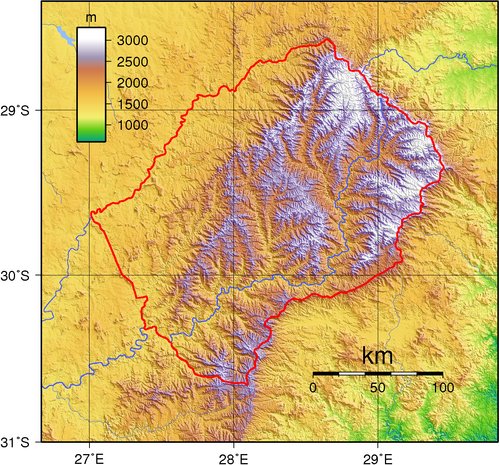 Topografia Lesotho