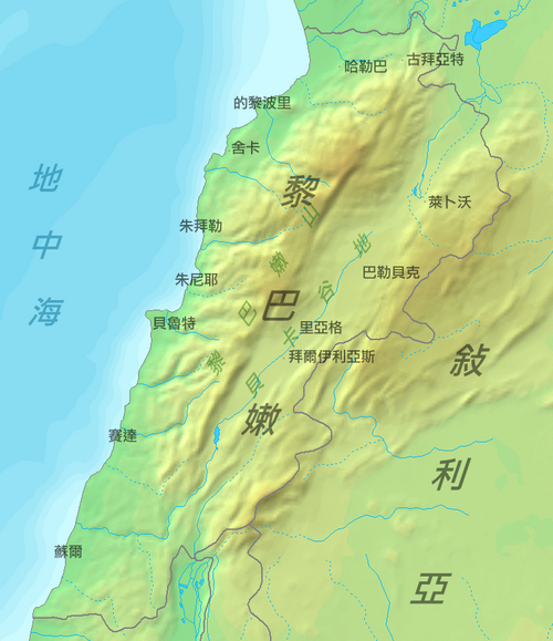 Mapa Libanu