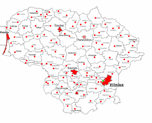 Litwa - wszystkie miasta