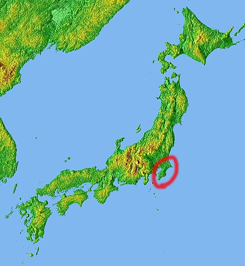 Lokalizacja półwyspu Boso w Japonii
