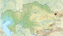 Mapa lokalizacyjna Gora Saryshoky w Kazachstanie