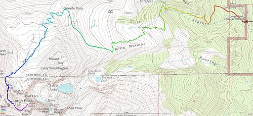 Ścieżka GPS Longs Peak