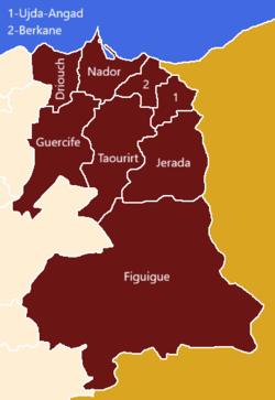 Maroko, region Wschodnia - prowincje i prefektury