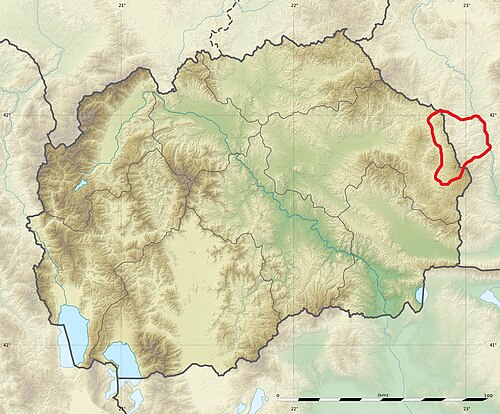 Mapa Macedonii - Relief Vlahina