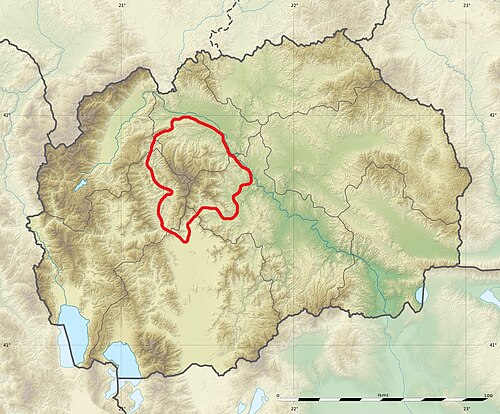 Mapa Macedonii - Relief Yakoupitsa