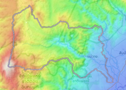 Mapa wysokości Okręgu Mae Wang