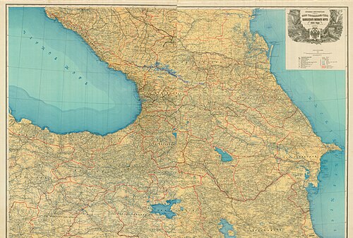 Mapa Kaukazu 1903