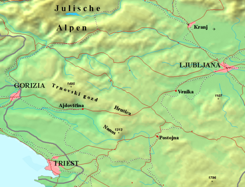 Mapa lasu Hrušica