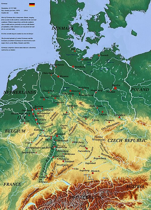 Mapa Niemiec