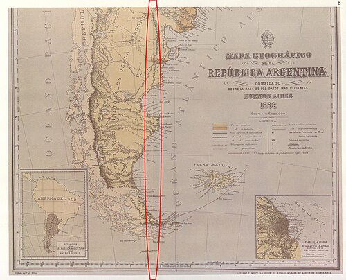 Mapa Republiki Argentyńskiej 1883