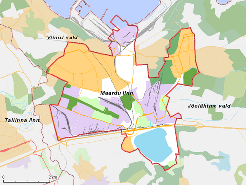 Mapa Estonii - miasto Maardu