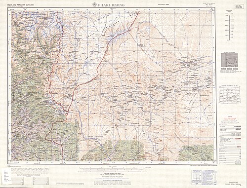 Indie Pakistan 1:250000 Phari Dzong