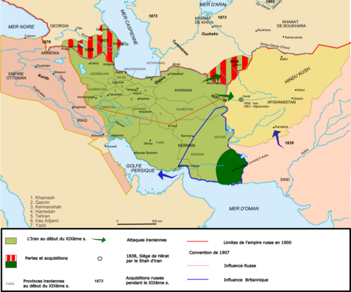 Mapa Iranu z 1900 roku