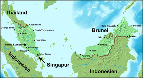 Mapa Malezji