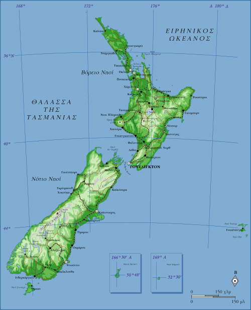 Mapa Nowej Zelandii