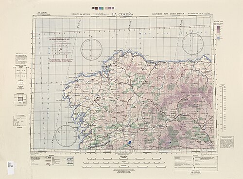 Mapa US Army - La Coruña - Europa 500k